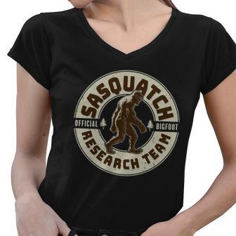 Funny Vintage Sasquatch Research Team Emblem Tshirt Women V-Neck T-Shirt - Monsterry AU