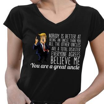 Funny Your A Great Uncle Donald Trump Tshirt Women V-Neck T-Shirt - Monsterry