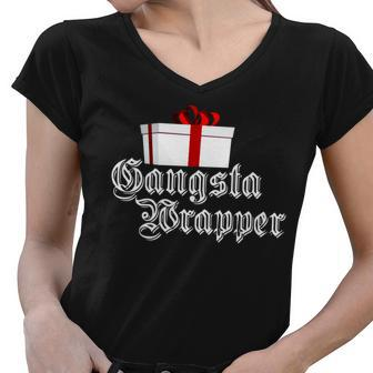 Gangster Wrapper Women V-Neck T-Shirt - Monsterry DE