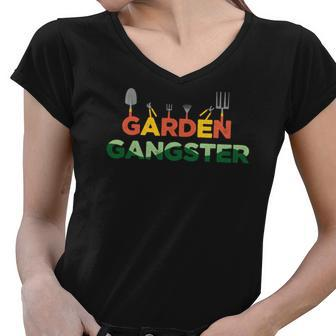 Gardening Garden Gangster Garden Tools Custom Women V-Neck T-Shirt - Seseable