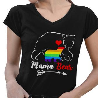 Gay Pride Proud Mom Lgbt Mama Bear Pride Month Graphic Design Printed Casual Daily Basic Women V-Neck T-Shirt - Thegiftio UK