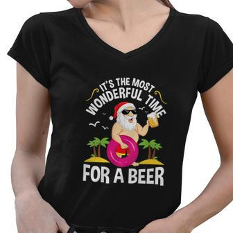 Gift For Christmas In July Summer Funny Women V-Neck T-Shirt - Monsterry