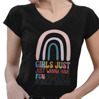 Girls Just Wanna Have Fundamental Rights To Trip Women V-Neck T-Shirt - Monsterry UK