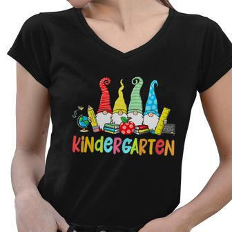 Gnomes Kindergarten Crew First Day Teacher Back To School Women V-Neck T-Shirt - Monsterry DE