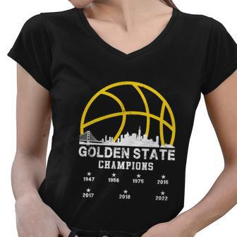 Golden 2022 Basketball For Warriors Women V-Neck T-Shirt - Monsterry DE