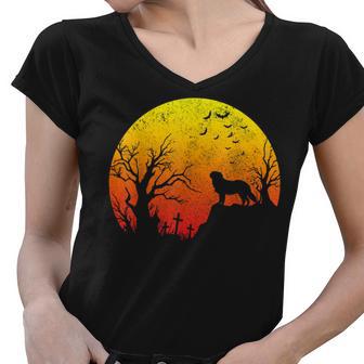 Golden Retriever Halloween Dog Funny Golden Retriever Dad Women V-Neck T-Shirt - Thegiftio UK