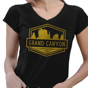 Grand Canyon National Park Arizona Retro Women V-Neck T-Shirt - Seseable