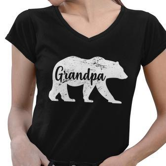 Grandpa Bear Tshirt Women V-Neck T-Shirt - Monsterry UK