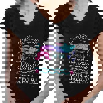 Great Grandpa Of The Birthday Mermaid Women V-Neck T-Shirt - Monsterry