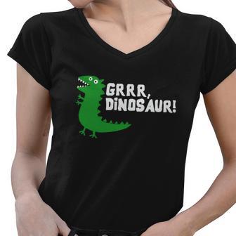 Grrr Mr Dinosaur Women V-Neck T-Shirt - Monsterry CA