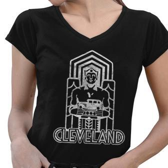Guardian Of Traffic Bridge Cleveland Women V-Neck T-Shirt - Monsterry AU