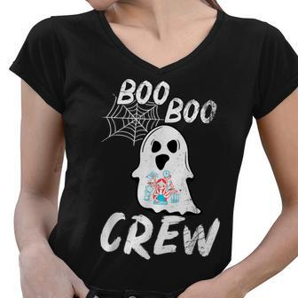 Halloween Boo Boo Crew Secretary Ghost Funny Costume Gift Women V-Neck T-Shirt - Thegiftio UK