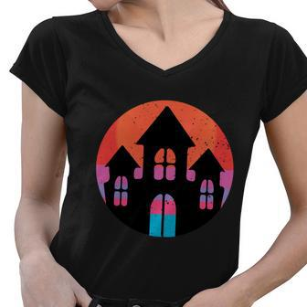 Halloween Castle Funny Halloween Quote Women V-Neck T-Shirt - Monsterry