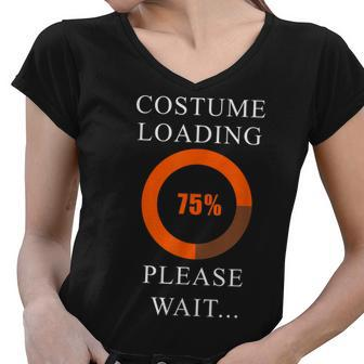 Halloween Costume Loading Please Wait It Math Geek Nerd Women V-Neck T-Shirt - Seseable