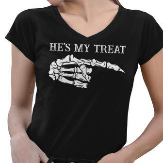 Halloween He Is My Treat Quot For Couples Essential Women V-Neck T-Shirt - Thegiftio UK