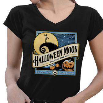 Halloween Moon Town Brewing Company Pumpkin King Ale Women V-Neck T-Shirt - Monsterry AU