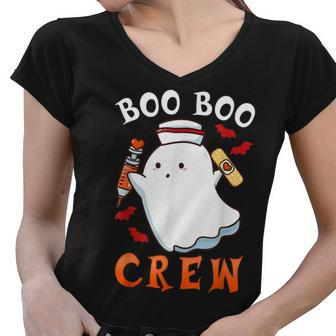 Halloween Nurse Boo Boo Crew Women V-Neck T-Shirt - Seseable