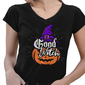 Halloween Scary Witch Mom Sister Or Aunt Bad Good Witch Women V-Neck T-Shirt - Seseable