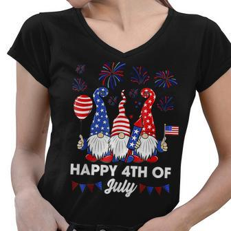 Happy 4Th Of July Gnomes Women V-Neck T-Shirt - Thegiftio UK