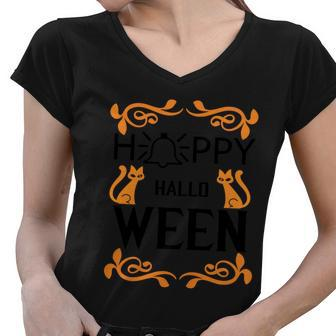Happy Halloween Bell Halloween Quote Women V-Neck T-Shirt - Monsterry