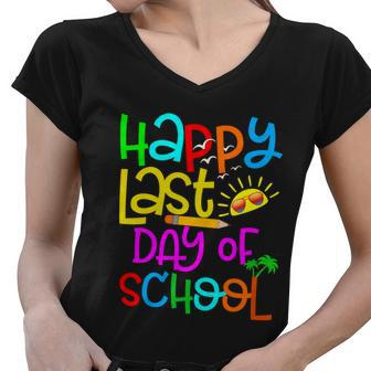 Happy Last Day Of School Teacher Student Graduation Gift V2 Women V-Neck T-Shirt - Monsterry DE