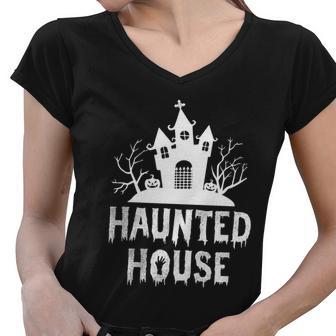 Haunted House Funny Halloween Quote V3 Women V-Neck T-Shirt - Monsterry CA