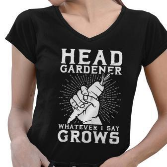 Head Gardener Funny Gardening Tshirt Women V-Neck T-Shirt - Monsterry UK