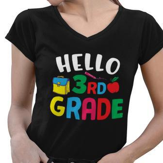 Hello Third Grade Back To School V2 Women V-Neck T-Shirt - Monsterry DE