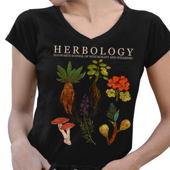 Herbology Hogwarts School Of Witchcraft And Wizardry Women V-Neck T-Shirt - Monsterry