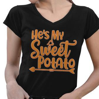 Hes My Sweet Potato V2 Women V-Neck T-Shirt - Monsterry UK