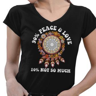 Hippie 90_ Peace _ Love 10_ Not So Much Women V-Neck T-Shirt - Seseable