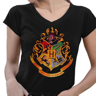 Hogwarts School Emblem Women V-Neck T-Shirt - Monsterry UK