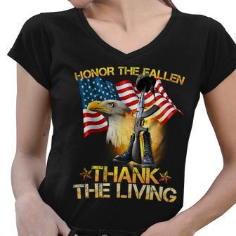 Honor The Fallen Thank The Living Tshirt Women V-Neck T-Shirt - Monsterry AU