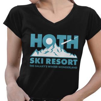 Hoth Ski Resort The Galaxys Winter Wonderland Tshirt Women V-Neck T-Shirt - Monsterry UK