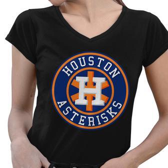 Houston Asterisks Baseball Cheated In Women V-Neck T-Shirt - Monsterry AU