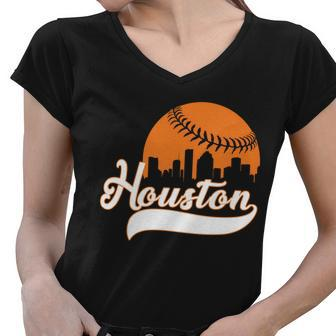 Houston Baseball Team City Women V-Neck T-Shirt - Monsterry AU
