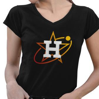 Houston Space City Houston Baseball Women V-Neck T-Shirt - Monsterry AU