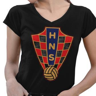 Hrvatska Croatia Croatian National Soccer Women V-Neck T-Shirt - Monsterry DE