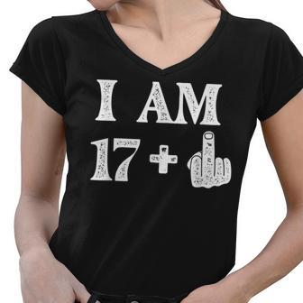 I Am 17 Plus 1 Years Old 18Th Birthday 18 Years Old Bday Women V-Neck T-Shirt - Seseable