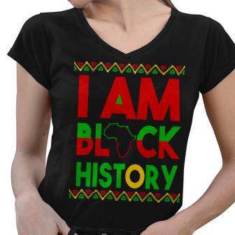 I Am Black History V2 Women V-Neck T-Shirt - Monsterry