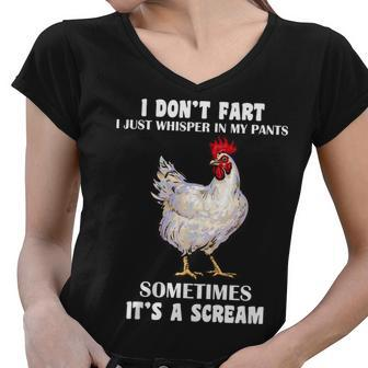 I Dont Fart I Whisper In My Pants Its A Scream Tshirt Women V-Neck T-Shirt - Monsterry UK