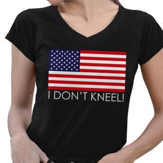 I Dont Kneel Usa Flag Tshirt Women V-Neck T-Shirt - Monsterry CA