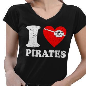 I Heart Pirates Tshirt Women V-Neck T-Shirt - Monsterry UK