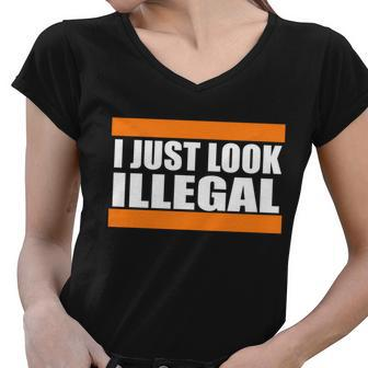 I Just Look Illegal Box Women V-Neck T-Shirt - Monsterry
