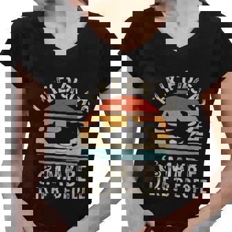 I Like Orcas And Maybe 3 People Orca Killer Whale Retro Men Gift Graphic Design Printed Casual Daily Basic Women V-Neck T-Shirt - Thegiftio