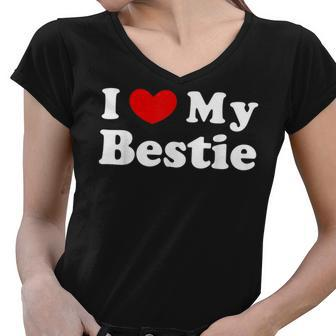 I Love My Bestie I Heart My Bestie Women V-Neck T-Shirt - Thegiftio UK