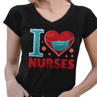 I Love Nurses Tshirt Women V-Neck T-Shirt - Monsterry UK
