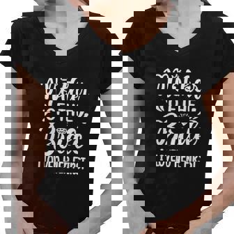 I Loved Her First Mother Of The Bride Mom Bridal Shower Women V-Neck T-Shirt - Monsterry