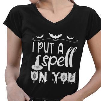 I Put A Spell On You Halloween Quote V5 Women V-Neck T-Shirt - Monsterry AU