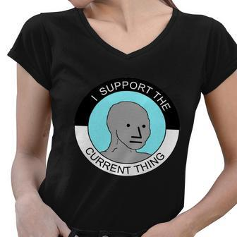 I Support The Current Thing V3 Women V-Neck T-Shirt - Monsterry UK